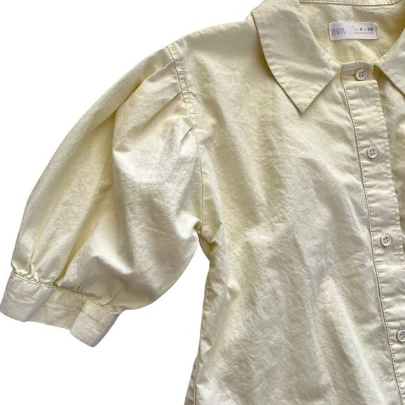 Zara Girls Yellow Puff Sleeve Blouse - Picture 3 of 5